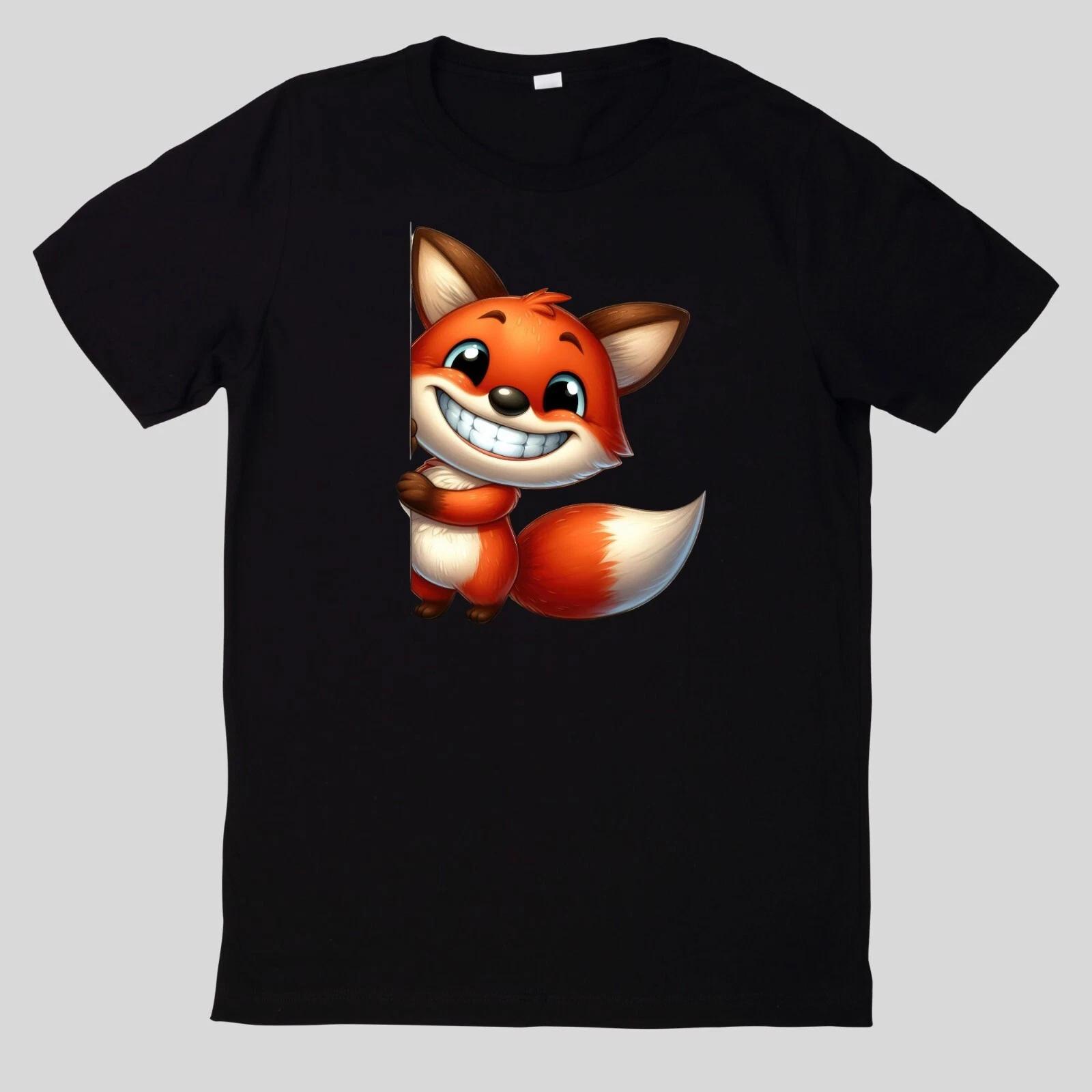 T-Shirt Lustige Tiere, die um die Ecke spähen Lustig Cartoon XS