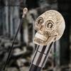 Yellow Resin Skull Head Walking Cane Fashion Decorative Steel Stick Gentleman Elegant Cosplay Cane Knob Crosier 92cm