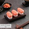 [DO]10Pc Dollhouse Mini Japanese Sushi Model Salmon Roe Sweet Shrimp Sushi Miniature Food DIY Resin Pendant Decoration[DO]