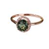 Rose Gold Plated Russian 585 Purple Gold Colored Treasure Brazilian Tourmaline Green Sparkling Ring Set With Zircon Jewelry