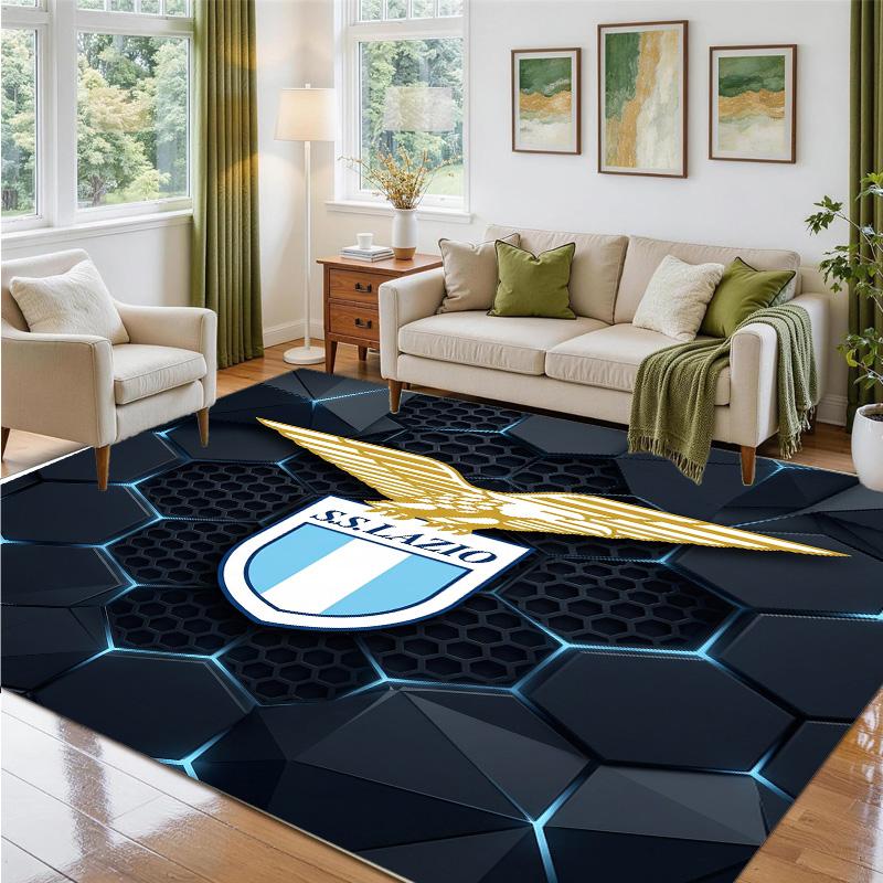 Lazio FC Design Crystal Velvet Rug Soft Decorative Mat for Bedroom Entrance