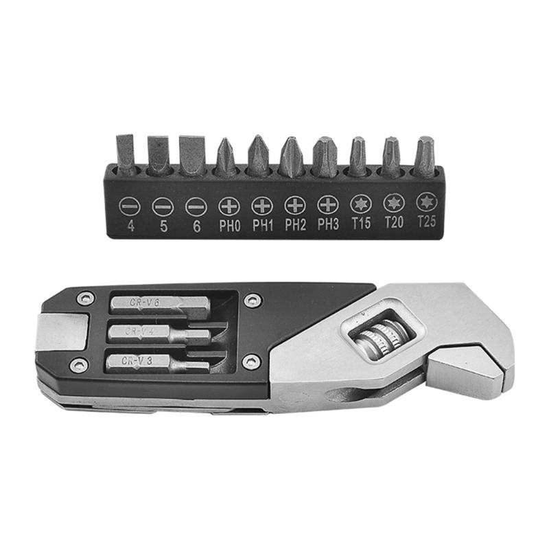 Adjustable Wrench Portable Hex Creative Folding Design Handle Spanners Tools for Outdoors