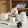 Romantic Atmosphere Lamp Ceramic Eggshell Candle Holder for Scented Candles, Candles Thoughtful Birthday Present Container, Minimalist Art Ornament
