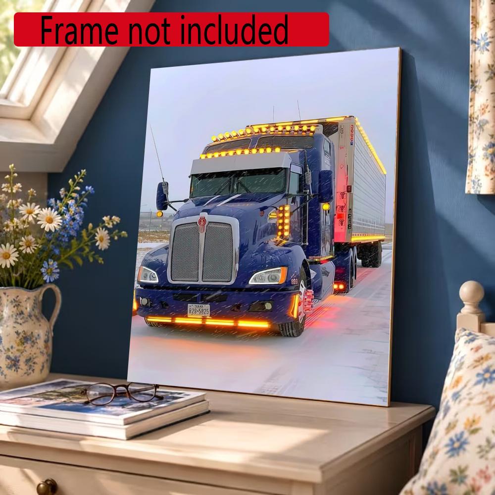 Kenworth 5D Diy Diamond Painting Round Diamond Diy Frameless Holiday Artwork Suitable For Home Office Wall Decoration