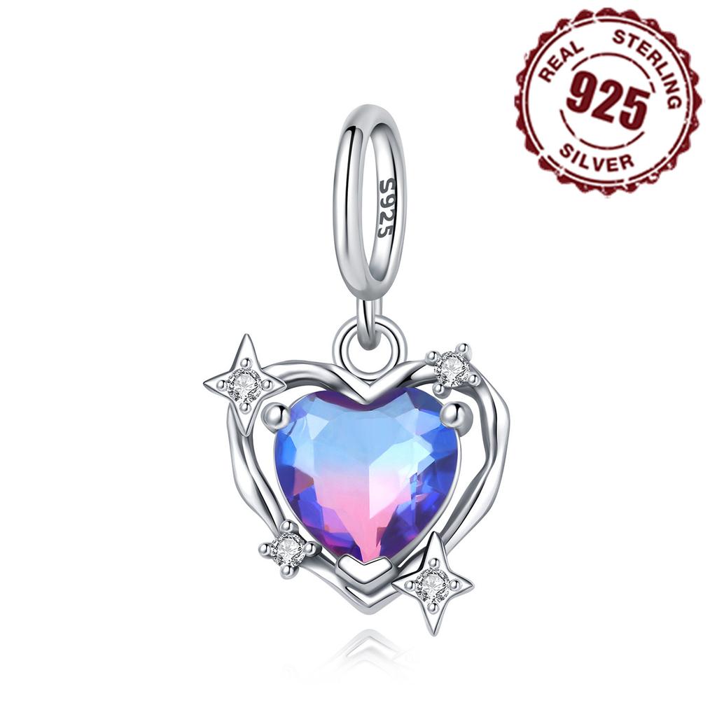 copper Pink Color Heart Charm Pendant Bead Charms Ideal For Fine Do It Yourself Bracelets Necklaces Women Gril Jewellery Birthday Gifts