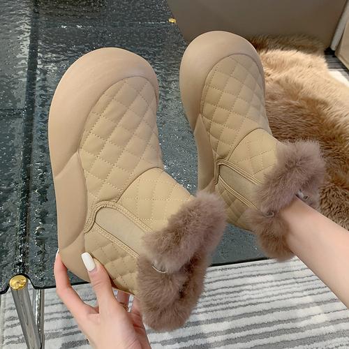 

Модные женские зимние сапоги, зимние теплые плюшевые сапоги, женские водонепроницаемые туфли без застежек, повседневная зимняя обувь на плоской подошве, ботильоны для женщин 40 хаки