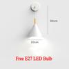 Modern Indoor LED Wall Lamp Black White Gray Bedroom Bedside Wall Light Aisle Corridor Single Head Wall Lamp Luminaire Sconce