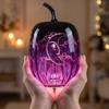 Halloween Purple Pumpkin Resin Decorative Light for Home and Party Decor