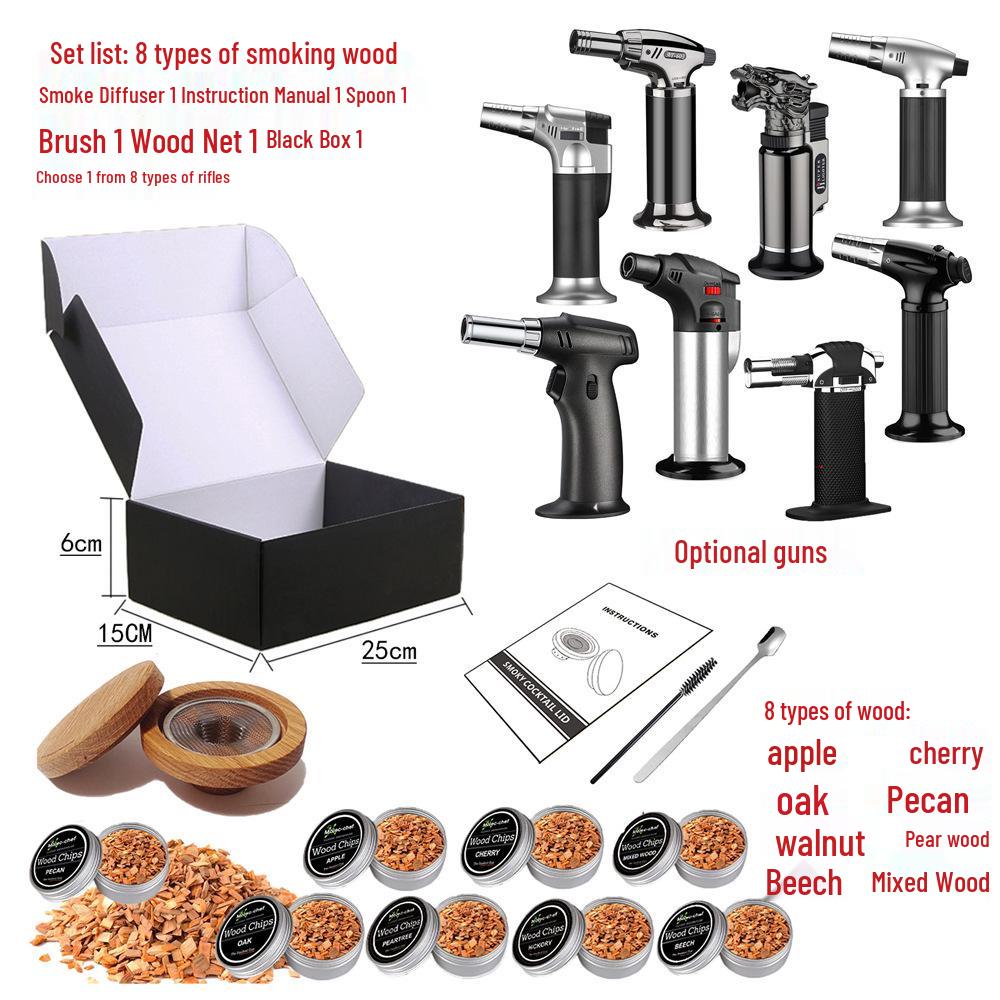 Oak Wood Cocktail Smoker Kit with Wood Chips and Lid