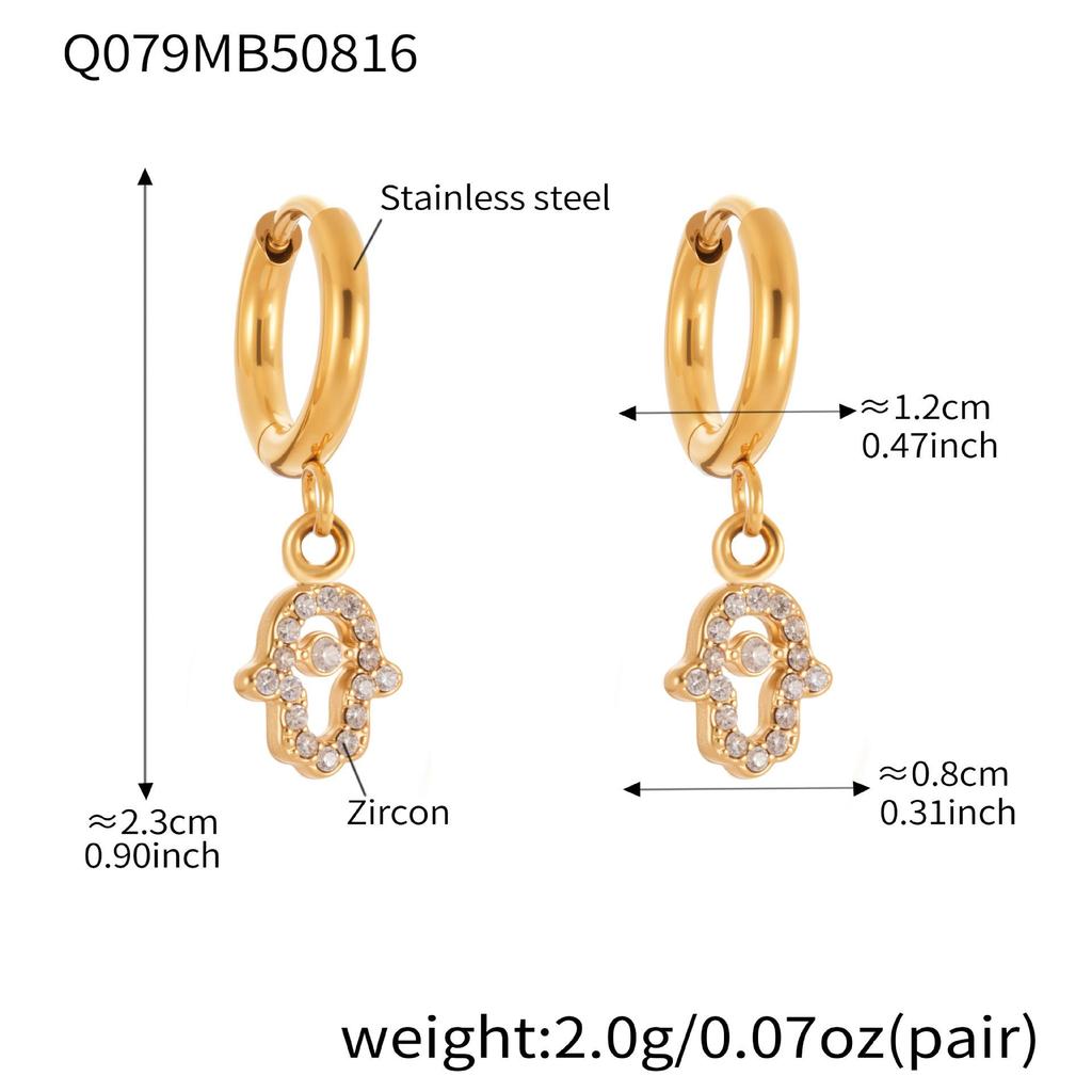 INS Style Devil's Eye Zircon Stainless Steel Earrings