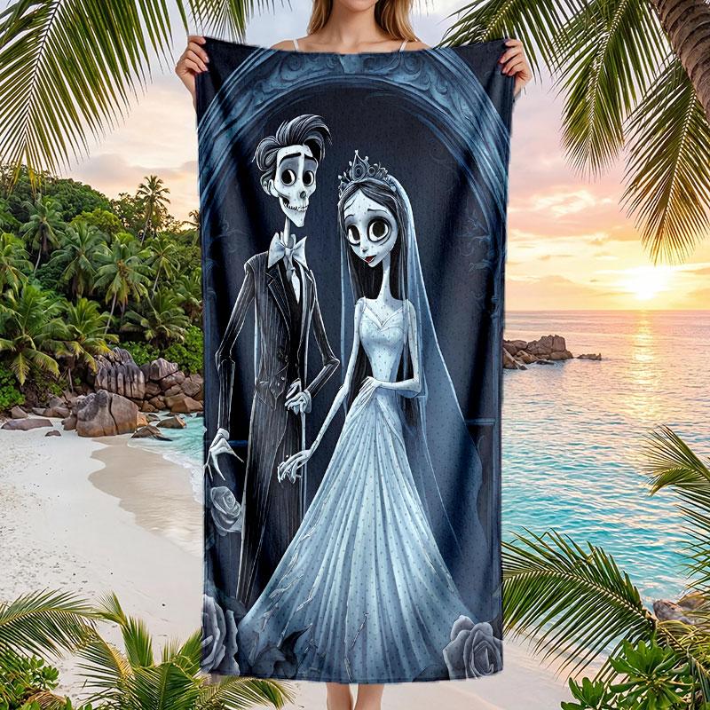 Large Beach Towel Quick Dry Absorbent Towel For Beach IndoorCorpse Bride Emily Victor