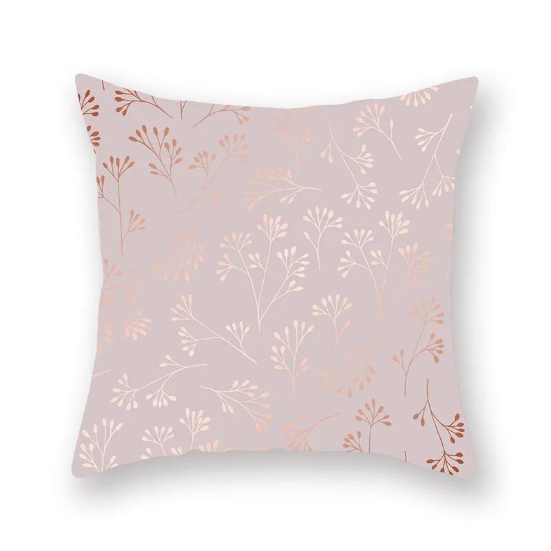 Decorative Pillow Case 45*45cm Pink Gold Geometry Polyester  Home Decoration Car Cushion Cover Sofa Throw Pillowcase Square