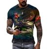 3D Printed Trend Men's Casual Round Neck Fashion Short Sleeved T-shirt Top