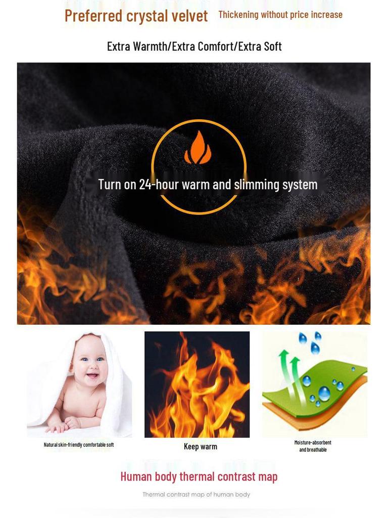 2024 Korean Style Warm Long-Sleeve Turtleneck Plus Velvet Women’s Base Layer Top