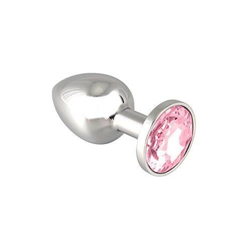 Plug anal - rimba - ra8015 - acier inoxydable - cristaux roses - diamètre 2,4 cm