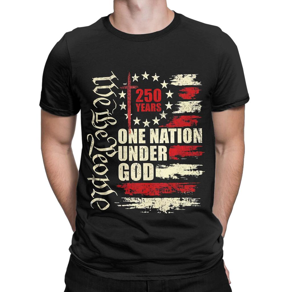 One Nation Under God 250 Years Of Freedom Funny Graphic 100% Cotton T-Shirt freedom 250 Tees To