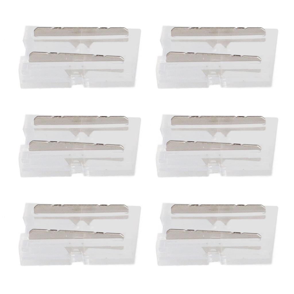 20 Pcs FCOB COB LED Strip Connector 8mm 0.31in Transparent Solderless COB LED Strip To 2 Pin Wire Connector