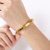 Shiny Gold Color Stainless Steel Square Chain Bracelet for Men Hip Hop Minimalist Style Jewelry High-Quality Metal Accessories
