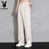 Playboy Men's Summer Breathable Straight-Leg Casual Suit Pants