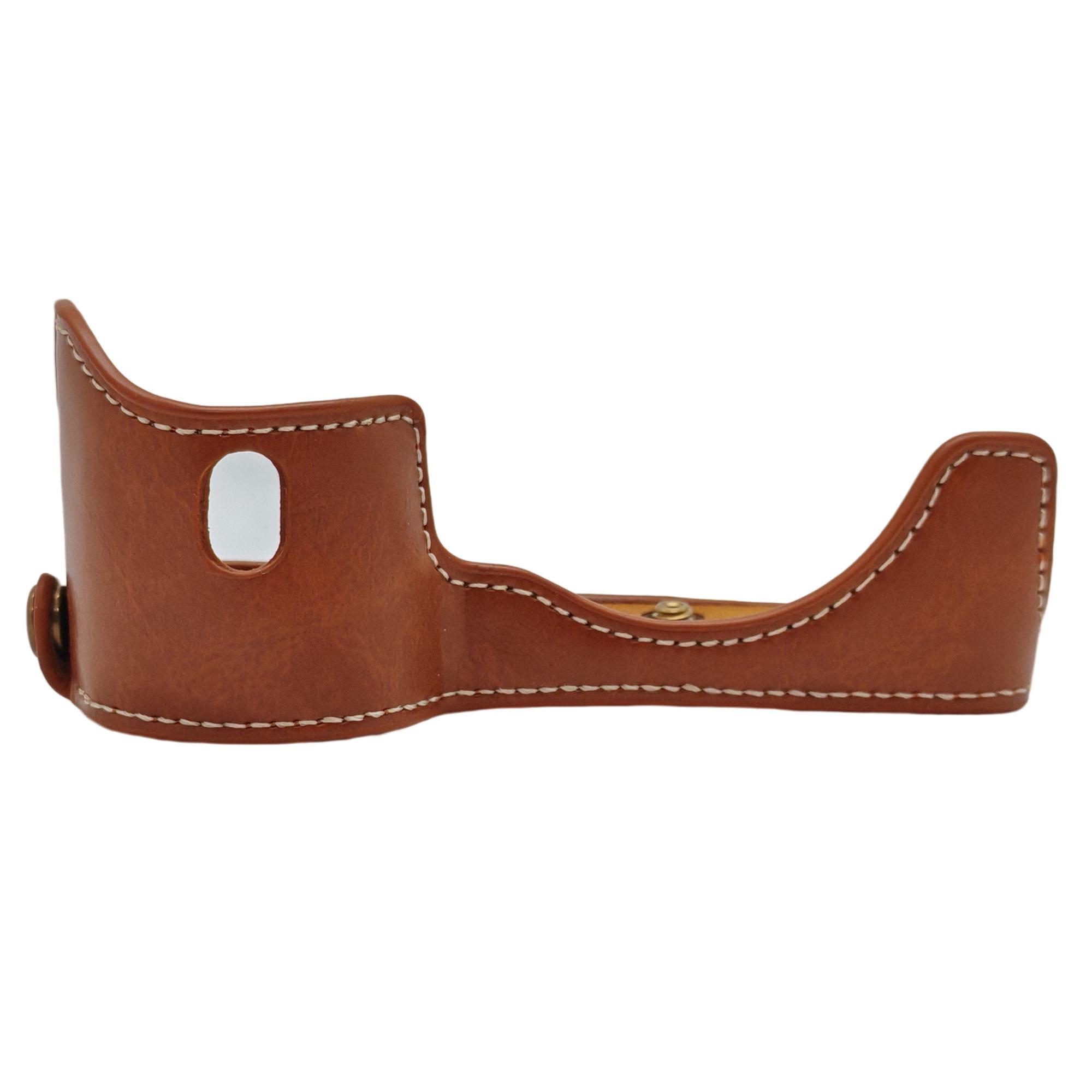 For Sony A7/A7R PU Leather Camera Bottom Cover Half Body Case with Screw D