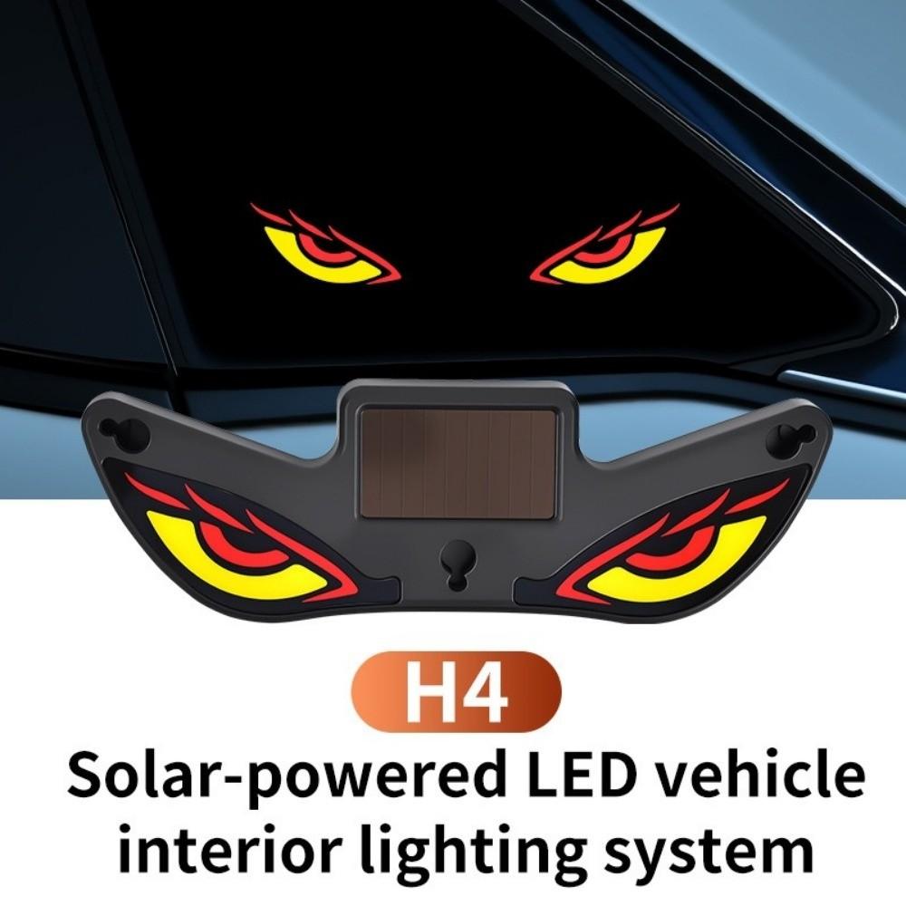 LED Car Neon Light Solar Powered Anti-Rear-End Light Vehicle Signal Lights Car Decoration