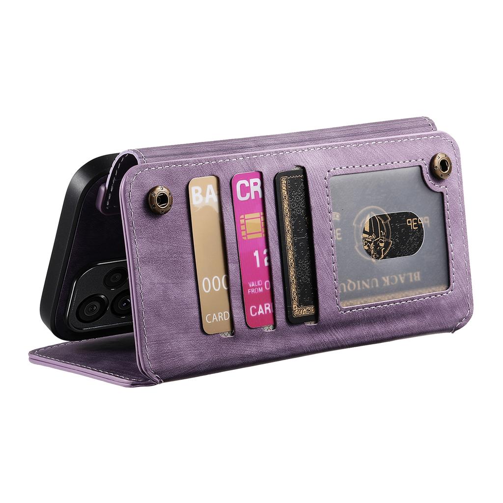 Für Xiaomi Poco X7 Pro 5G/Xiaomi Redmi Turbo 4 5G Leder Handy-Rückseite mit RFID-Blockierung Reißverschluss-Geldbörse Ständer