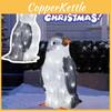 Colorful Christmas Penguin Acrylic Plate Garden Lawn Ornament With Warm Led Light