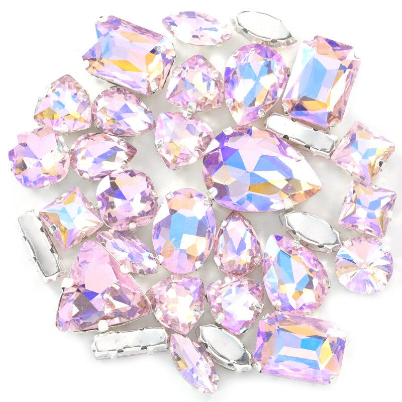 Mixed Claw Drill Glass Plated AB Crystal Sewing Drill Rhinestones Single Claw DIY Jewelry Accessories Wedding Clothing Accessories