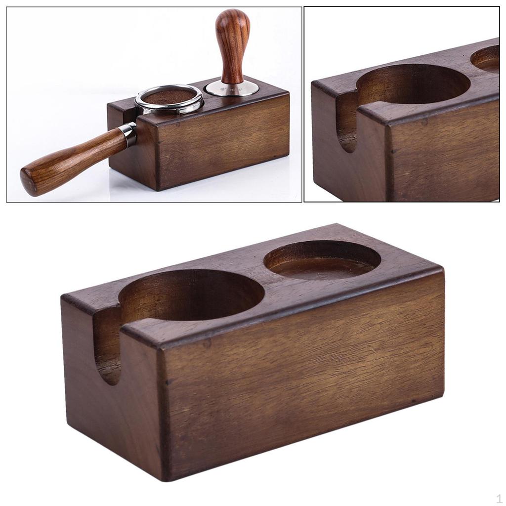 Beech Wood Manual Coffee Tamper Holder Bracket Station Tamping Tool Stand Rustic Barista Tools for ,