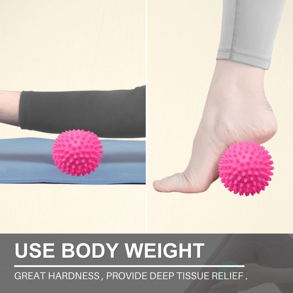 Spiky Massage Ball for Plantar Fasciitis Deep Tissue Myofascial Release Foot Pain Relief Muscle Knot Relaxation Tool