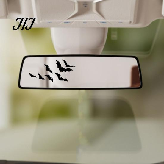 Halloween Window Stickers Flying Bat Car Rearview Mirror Stickers, PVC Decals for Vehicle Versatile Vinyl Surfaces Exterior Decoration, Waterproof