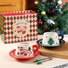 New Christmas Ceramic Coffee Cup and Dish Set, Household Ceramic Water Cup, Makeup Cup, Gift Box, Christmas Gift Lijiao