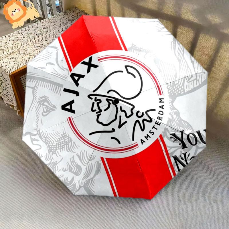 1 PC Automatic Folding Umbrella - AFC Ajax Custom Name Pattern, Portable & Foldable Design with 8 Ribs, Christmas Birthday Gifts