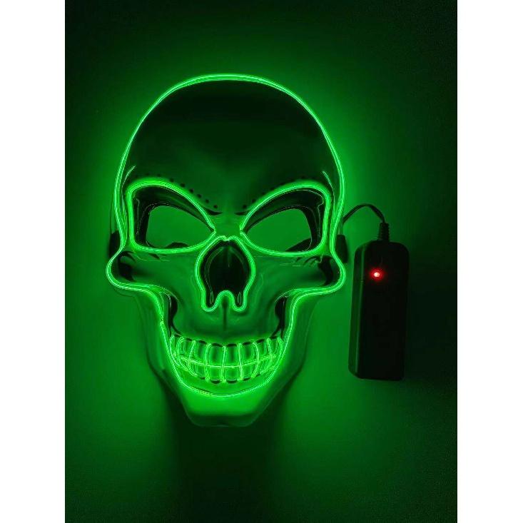 

Хэллоуин светодиодный череп неоновое освещение маска ужас голова призрака мужчины женщины забавная вечеринка светящийся светящийся темный скелет косплей костюм