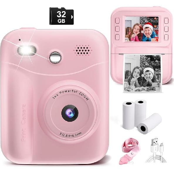MINIBEAR Kinderkamera Sofortbildkamera für Kinder Digitalkamera Kleinkindspielzeug Weihnachts-Geburtstagsgeschenke für 3 4 5 6 7 8 9 10 Jährige Jungen Mädchen,