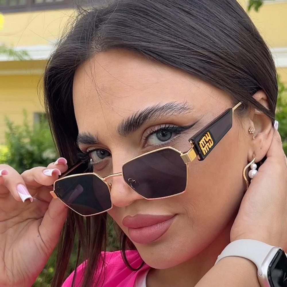 Occhiali da Sole Punk Irregolari alla Moda Donna Uomo Montatura Intera in Metallo Occhiali da Sole Personalizzati Occhiali Vuoti Occhiali da Sole alla Moda con Lenti UV400