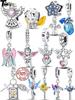 Original 925 Silver Easter Charms Angel Zircon Cross Beads Pendants Fit Original Bracelets For Women DIY Jewelry Gift