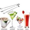 ABWR-3 Pcs Extra Long Stainless Steel Mixing Spoons Spiral Pattern Bar Cocktail Shaker Spoon Barware Stirring Spoon For Tea Coff