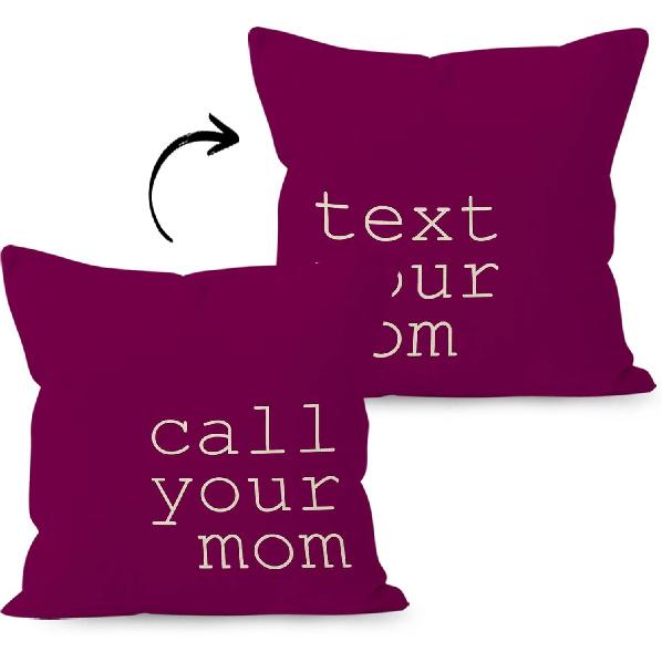 Call Text Your Grandma Reversible Linen Throw Pillow Covers 18 X 18 Inch, Grandchildren Freshman Graduation Gifts Decorative Pillow Covers for