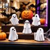 Miniature Halloween Figures for Crafts 5Pcs Mini Ghost Figurines, Tiny Resin Ghosts Decoration, Reusable Holiday Ornaments Spooky Tiered Trays
