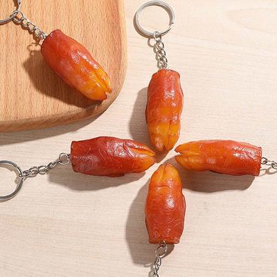 Pork Belly Chicken Wings Fast Food Key Ring Simulation Food Keychains Bag Pendant Fashion Jewelry