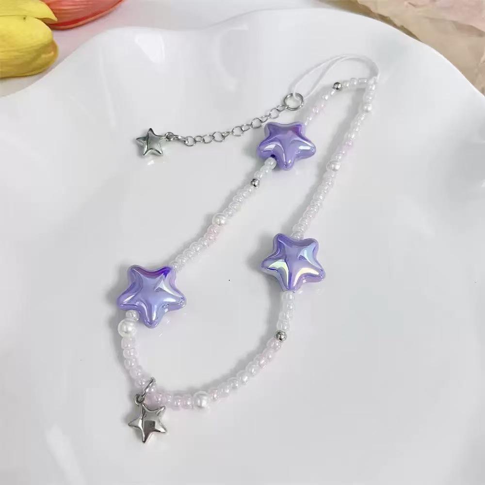 

Handmade Colorful Ceramic Star Beaded Phone Charm Lanyard