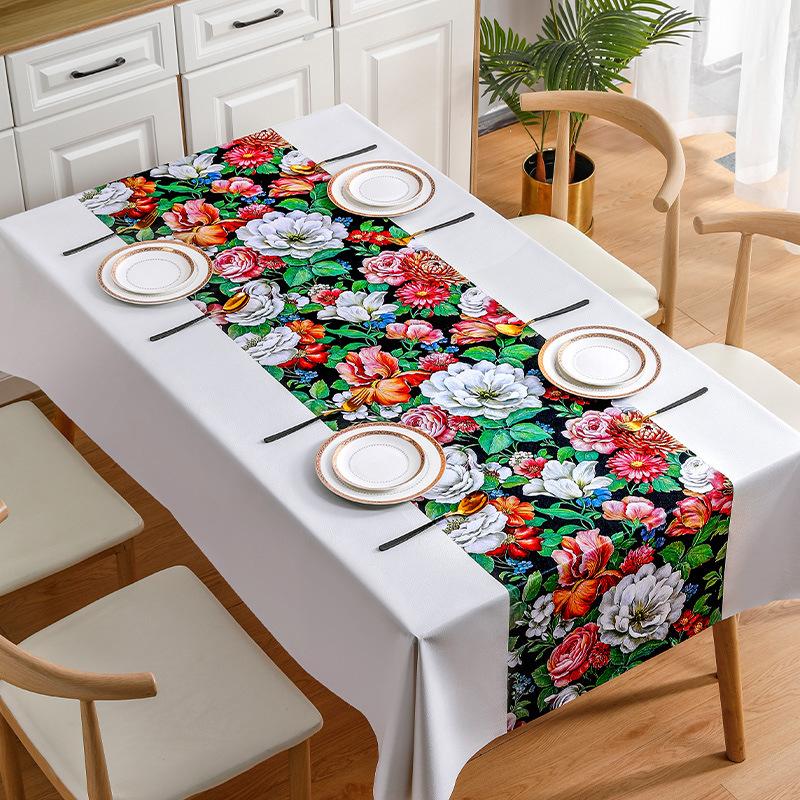 

Водонепроникна та жиростійка скатертина з ПВХ Ins Tea Rectangular Minimalist Floral Tablecloth 140*140cm