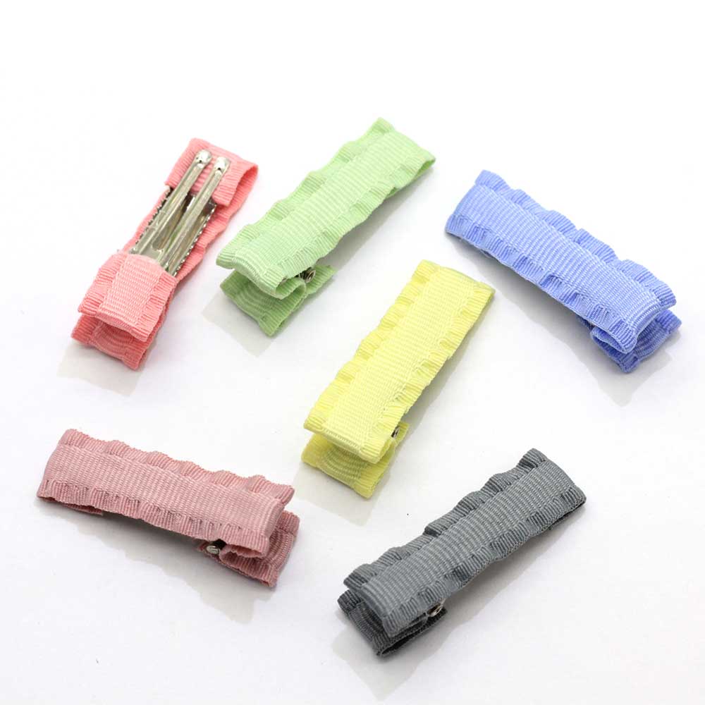 100pcs Fabric Hairpins Colorful Flat Blank Single Prong Alligator Teeth Hair Clips Barrettes for DIY Jewelry Making