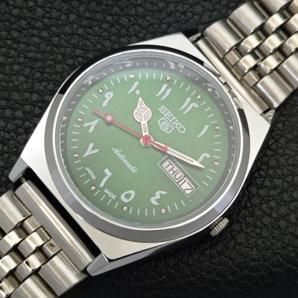 REFURBISHED SEIKO 5 AUTOMATIC 6309A VINTAGE JAPAN MENS GREEN WATCH a441345-5 Sk-a441345
