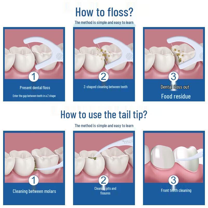 FAWNMUM Comfortable Cleaning Dental Floss Picks