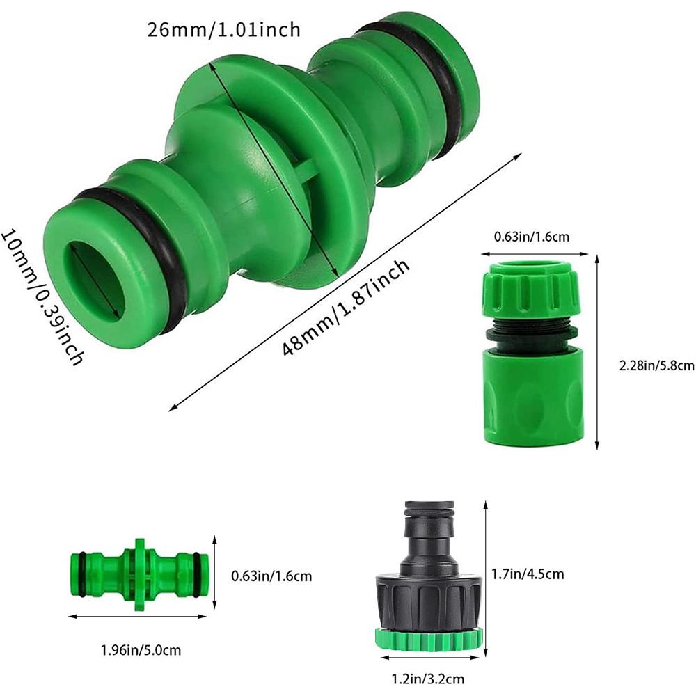 ABS Double Male Quick Connector, 1/2” Garden Hose Coupling Adapter Extender Set for Hose Pipe and Tube