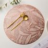 Leichter Luxus runder kreativer Blatt-Hohlfolien-Gold- und Silberfolien-Esstisch-Hitzeschutzmatte Topfuntersetzer PVC-Spritzguss-Anti-Scald-Design