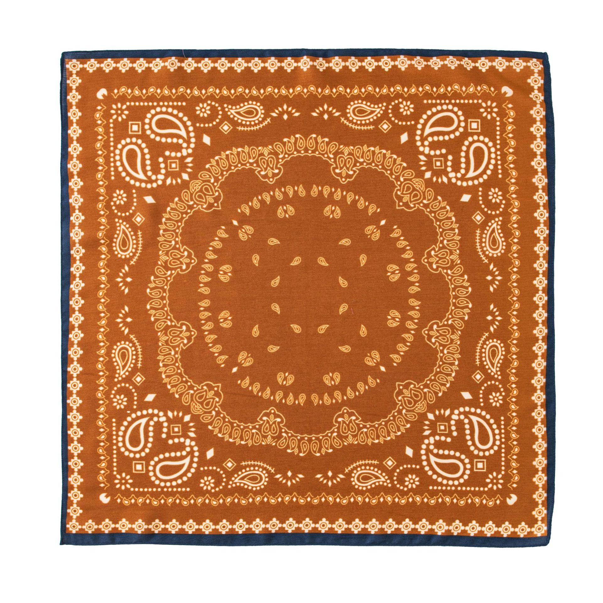 

Cashew flower orange temperament square scarf light and thin imitation silk scarf scarf silk scarf new headscarf scarf shawl 70*70cm