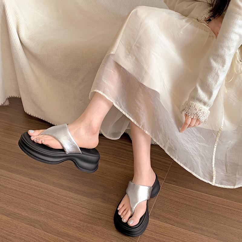 Fashion Shoes Womens Slippers Outdoor Beige Heeled Sandals Pantofle Slides Rubber Flip Flops Black 2025 Hawaiian Retro Rubber Flip Flops